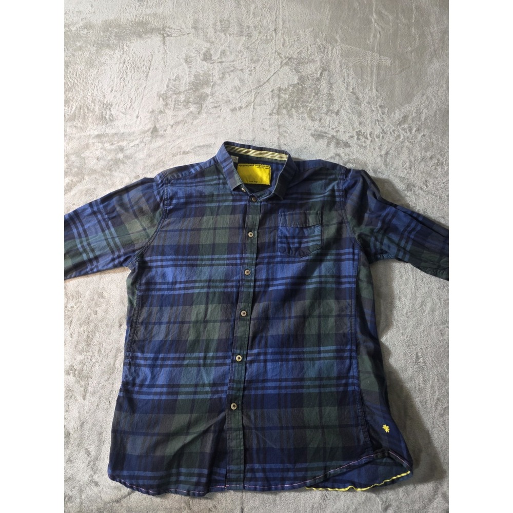 Descendant of Thieves Green/Blue Woven Plaid Long Sleeve Button-Up Shirt XL